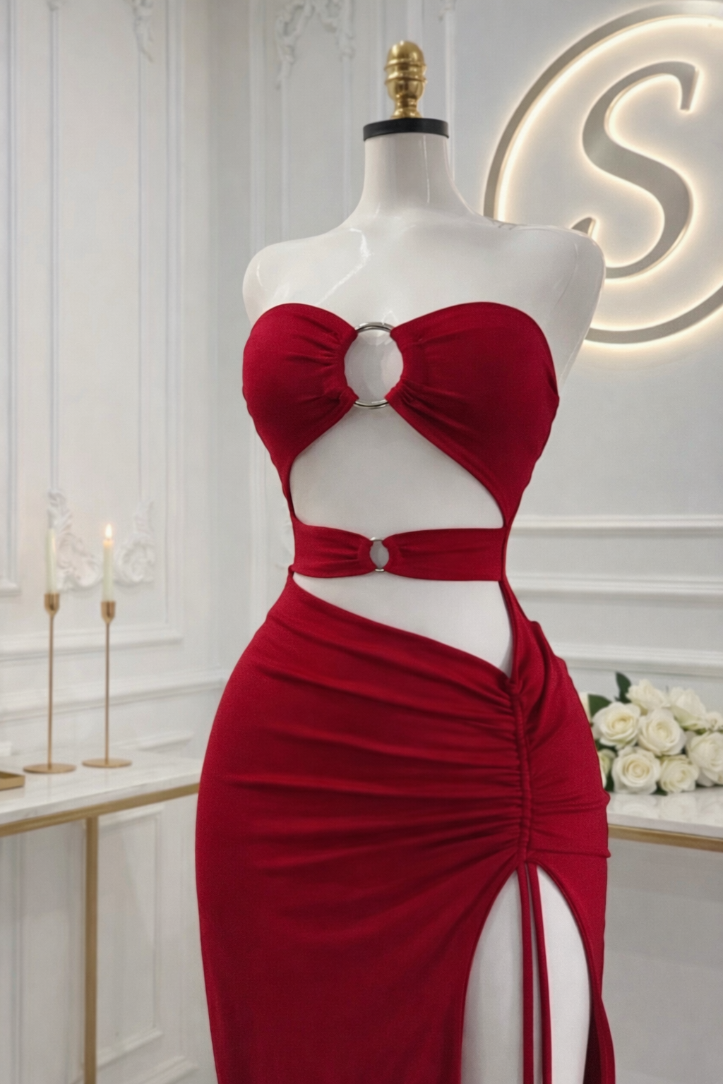 Robe à anneaux au buste