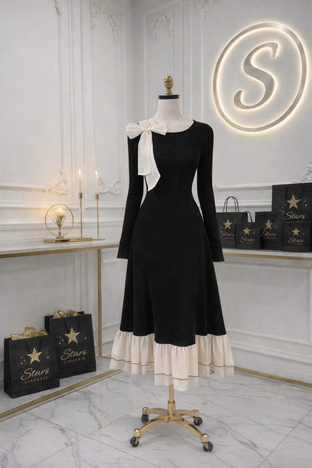 Robe Midi Élégance Nœud